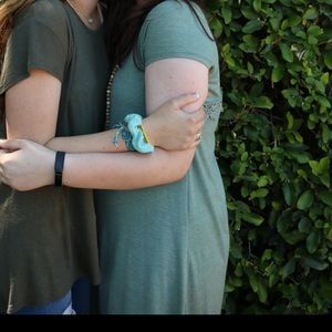 others follow Scrunched Back Green Dress